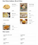 Carte et menu de Bombay Tandoori à Villeurbanne — Les pains Indiens, riz et frites, lassis