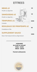 Menu Chez l'Asiat - Les entrées