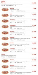 Menu Jet Pizza - Les pizzas