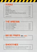 Menu Oxxo - Sodas, thés, jus de fruits,.....