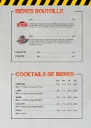 Menu Oxxo - Bières bouteilles et cocktails de bières 