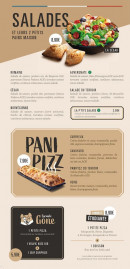 Menu Pizza Cosy - Les salades, pani pizz et formule, ...