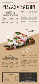 Menu Pizza Cosy - Les pizzas suite