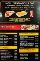 Menu Salengro Tandoori - Les sandwichs tandoori, desserts et biossons,...