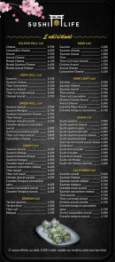 Carte et menu de Sushi Life à Villeurbanne — Individuel