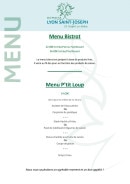 Carte et menu de Restaurant du domaine à Sainte Foy les Lyon — Les menus
