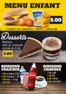 Menu Vaulx Delices - Menu enfant, desserts et boissons