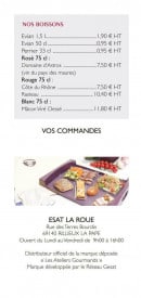 Menu Ateliers gourmands - Les boissons