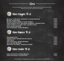 Menu Champ du Roy - Vins