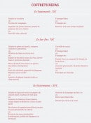 Menu Chez Sophie - Les coffrets repas 