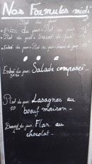 Menu Le Café lumière - Exemple de menu