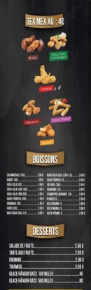 Carte et menu de Tasty Pizza à Tassin la Demi Lune — Les boissons, desserts, ..;