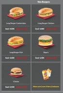 Menu Megafood - Les burgers