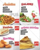 Menu pizzntacos - Les assiettes, tex mex, salades, paninis et crepes sucrees