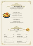 Carte et menu de Indian Garden à Belleville-en-Beaujolais — Les biryanis et naans