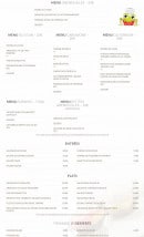 Menu La matelote - Menus