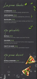 Menu Pizza Titou - Les pizzas desserts, base crème, ...