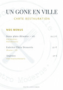 Carte et menu de Un Gone en ville à Neuville sur Saone — Les menus