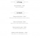 Menu L'Arôme - Les fromages et desserts