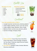 Menu Uncle Thaï - Bubble tea, cocktails et softs
