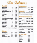 Carte et menu de Pizzeria Sauveur à Saint Symphorien d'Ozon — vins