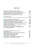 Menu Soleil et Jardin - La carte