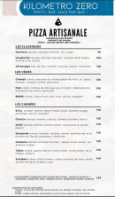 Menu Kilometro Zero - Les pizzas