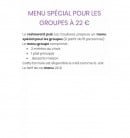 Menu Les Coulisses - Menu spécial pour les groupes 