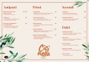Carte et menu de Cicinella Trattoria à Porte des Pierres Dorées — Les antipasti, primi, ...