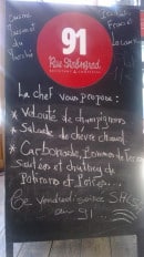 Carte et menu de 91 rue Stalingrad bar à vin mais pas que à Villefranche sur Saone — L'ardoise