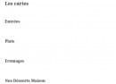 Carte et menu de Brasserie du Théatre à Villefranche sur Saone — Menu à la carte