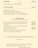 Carte et menu de L'Hostellerie Le Ferme du Poulet à Villefranche sur Saone — La faisselle, les gourmandises,......