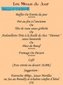 Carte et menu de Le Rive Gauche à Beauregard à Villefranche sur Saone — Menu à 14.5€