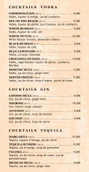 Menu Tandem - Les cocktails suite