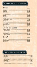 Menu Tandem - Les boissons