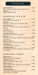 Menu Tandem - Les cocktails