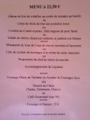 Menu Relais de bellevue - Menu à 22.5€