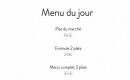 Carte et menu de Brasserie des Monts d'Or à Saint Cyr Au Mont d'Or — Menu du jour