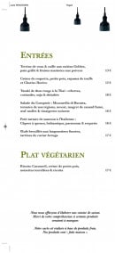 Carte et menu de Le comptoir de saint-cyr à Saint Cyr Au Mont d'Or — Les entrées et plats végétariens