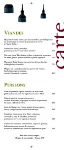 Carte et menu de Le comptoir de saint-cyr à Saint Cyr Au Mont d'Or — Les viandes et poissons