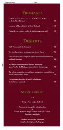 Carte et menu de Le comptoir de saint-cyr à Saint Cyr Au Mont d'Or — Les fromages, desserts et le menu enfant