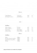 Carte et menu de Auberge de clochemerle à Vaux en Beaujolais — Savoie, jura et alsace