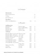 Carte et menu de Auberge de clochemerle à Vaux en Beaujolais — La champagne et beaujolais