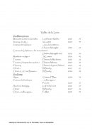 Carte et menu de Auberge de clochemerle à Vaux en Beaujolais — Vallée de la loire