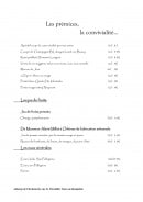 Carte et menu de Auberge de clochemerle à Vaux en Beaujolais — Entrées, jus de fruits et eaux minérales