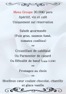 Menu Le Pavillon - Menu du groupe 30€
