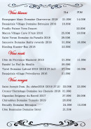 Menu Le Pavillon - Les vins