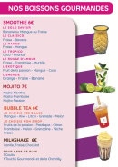 Menu Le bar à dessert - Les boissons gourmandes