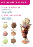 Menu Le bar à dessert - Les coupes de glaces