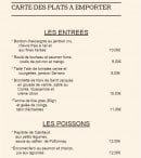 Menu Le petit meunier - Les plats à emporter: les entrées et les poissons